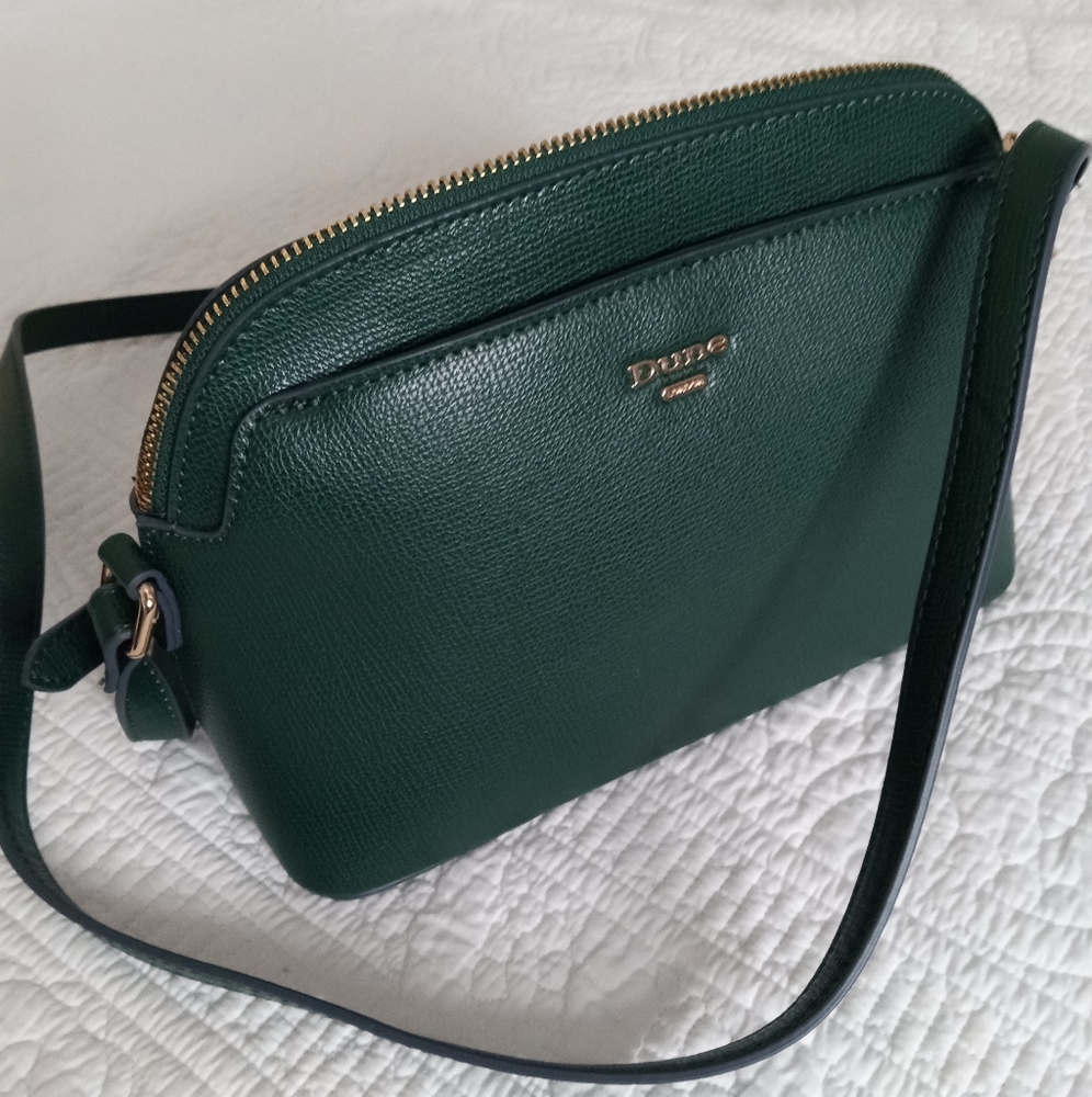 Dune London green leather cross body purse
